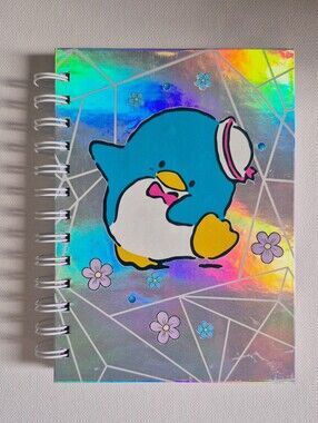 Sanrio Tuxedo Sam Holographic Penguin Spiral Notebook Journal Stickers